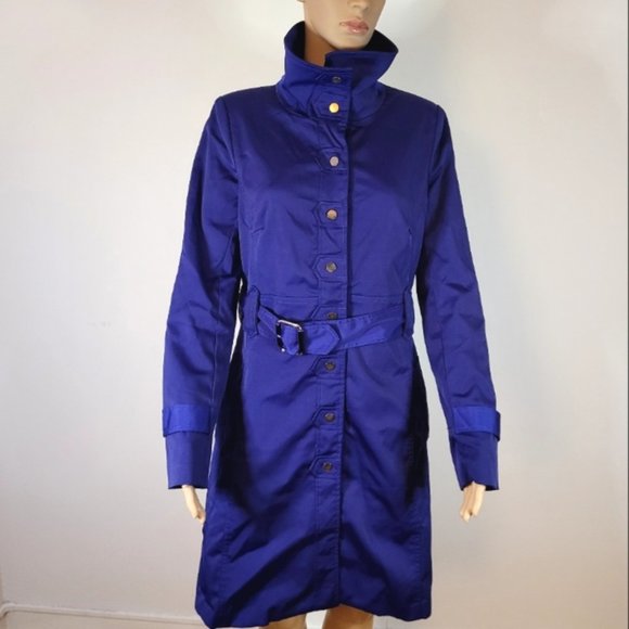 💥Loriana by Osley Belted Jacket Trench Coat Ladies, Blue, Size L - Picture 1 of 6